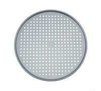 Plaque à pizza en acier inoxydable pour la cuisson de pizzas personnelles et d'autres biens, conçue pour une répartition homogène de la chaleur et un nettoyage facile (gris clair)