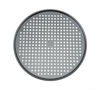 Plaque à pizza en acier inoxydable pour la cuisson de pizzas personnelles et d'autres biens, conçue pour une répartition homogène de la chaleur et un nettoyage facile (gris foncé)
