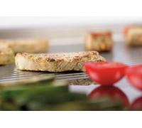 Plaque à snacker électrique avec plaque en acier 1/2 et 1/2 rainurée avec soubassement ouvert