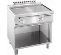 Plaque à snacker électrique avec plaque en acier 1/2 et 1/2 rainurée avec soubassement ouvert