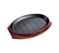 Plaque à steak antiadhésive de forme ovale Teppanyaki pour cuisine 30,5 cm Noir 30,5 cm
