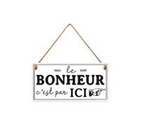 Generique Plaque à suspendre Le Bonheur 20 cm