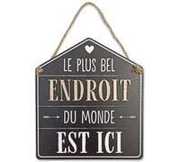 Plaque à suspendre le plus bel endroit du monde Blanc G