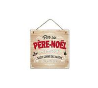 Plaque à suspendre par ici père noël