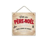 Plaque à suspendre par ici père noël