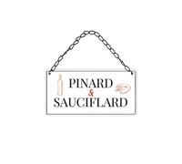 Plaque à suspendre relief - Pinard et sauciflard 20 cm