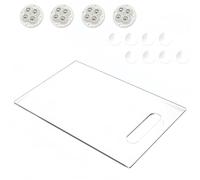 Plaque Acrylique, 35,5 x 24 x 0,55 cm Plateau Coulissant en Acrylique avec 4 Roulettes et 8 Pastilles Adhésives Tableau avec Poignée Supportant Une Charge de 13 kg pour Appareils de Cuisine