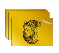 Plaque Acrylique pour Gravure Laser Feuille Plastique ABS Plastique à Graver Bicouche 30x20cm 1,3mm Plaque Plexi Couleur 4 Feuilles Plaque a Graver pour Personnalisé Artisanale (Noir sur Miroir Doré)