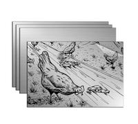 Plaque Acrylique pour Gravure Laser Feuille Plastique ABS Plastique à Graver Bicouche 30x20cm 1,3mm Plaque Plexi Couleur 4 Feuilles Plaque a Graver pour Personnalisé Artisanale,Noir sur Argent Brossé