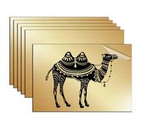 Plaque Acrylique pour Gravure Laser Feuille Plastique ABS Plastique à Graver Bicouche 30x20cm 1,3mm Plaque Plexi Couleur 6 Feuilles Plaque a Graver pour Personnalisé Artisanalem (Noir sur Or Brossé)