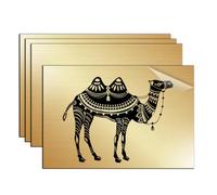 Plaque Acrylique pour Gravure Laser Feuille Plastique ABS Plastique à Graver Bicouche 30x20cm 1,3mm Plaque Plexi Couleur 4 Feuilles Plaque a Graver pour Personnalisé Artisanalem (Noir sur Or Brossé)