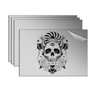 Plaque Acrylique pour Gravure Laser Feuille Plastique ABS Plastique à Graver Bicouche 30x20cm 1,3mm Plaque Plexi Couleur 4 Feuilles Plaque a Graver pour Personnalisé Artisanale,Noir sur Miroir Argent