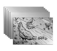 Plaque Acrylique pour Gravure Laser Feuille Plastique ABS Plastique à Graver Bicouche 30x20cm 1,3mm Plaque Plexi Couleur 6 Feuilles Plaque a Graver pour Personnalisé Artisanale,Noir sur Argent Brossé