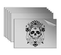 Plaque Acrylique pour Gravure Laser Feuille Plastique ABS Plastique à Graver Bicouche 30x20cm 1,3mm Plaque Plexi Couleur 6 Feuilles Plaque a Graver pour Personnalisé Artisanale,Noir sur Miroir Argent