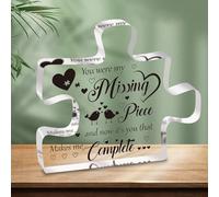 Plaque Acrylique Puzzle, Cadeaux d'anniversaire de Saint-Valentin pour Elle,Cadeaux d'amour Romantique pour Petite Amie Petit Ami Femme Mari,Cadeaux Personnalisés Je t'aime pour Couples Femmes Filles