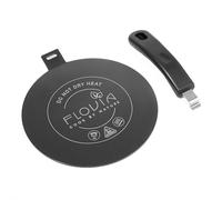 Plaque Adaptateur Induction Ø20cm avec Poignée Amovible, Diffuseur de Chaleur pour Casseroles Non-Inductives, Compatible Induction, Gaz & Électrique. Noir sans Décoloration