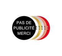 Plaque Adhésive Pas de Publicité - Plaque Boite Aux Lettres - Diamètre 6 cm - Coloris Noir avec Écriture Arial Blanche