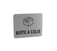 Plaque Adhésive pour Boîte à Colis - Indication de Lieu Sécurisé pour Livraisons, Dépôt de Paquets ou Courrier. Fini les Objets Perdus. (Argent)