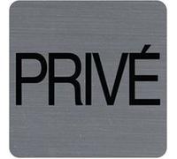 Plaque adhésive - Privé - Espace privé - 7,5x7,5cm - Imitation alu - Signalétique