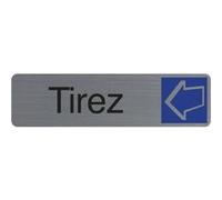 Plaque adhésive - Tirez - Horizontal - Imitation alu - 16,5x4,4cm - Signalétique