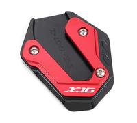 Plaque Agrandir Pad Béquille Latérale pour Moto pour Yamaha FZ6, FZ6R, FZ6-S2, pour Fazer XJ6, XJ6F, XJ6N, Plaque D'extension, Support Agrandir Extension(Rouge 1)