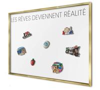 Plaque Aimantée 100x70 cm | Cadre Doré | Les Rêves Deviennent Réalité