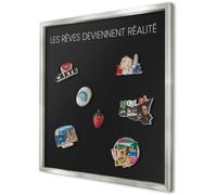 Plaque Aimantée 50x50 cm | Cadre Argenté | Les Rêves Deviennent Réalité