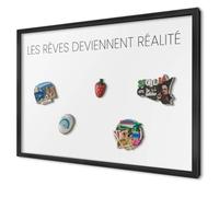 Plaque Aimantée 60x40 cm | Cadre Noir | Les Rêves Deviennent Réalité