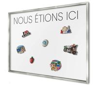 Plaque Aimantée pour Magnets 100x70 cm | Cadre Argenté | Nous Étions Ici