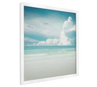 Plaque Aimantée pour Magnets 50x50 cm | Cadre Blanc | Harmonie Maritime