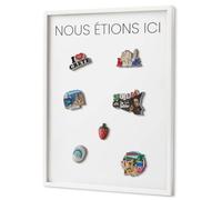 Plaque Aimantée pour Magnets 50x70 cm | Cadre Blanc | Nous Étions Ici