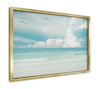Plaque Aimantée pour Magnets 60x40 cm | Cadre Argenté | Harmonie Maritime