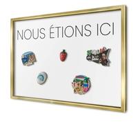 Plaque Aimantée pour Magnets 60x40 cm | Cadre Doré | Nous Étions Ici