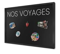 Plaque Aimantée pour Magnets 60x40 cm | Cadre Noir | Nos Voyages