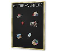 Plaque Aimantée pour Magnets 70x100 cm | Cadre Doré | Notre Aventure