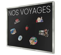 Plaque Aimantée pour Magnets 80x60 cm | Cadre Argenté | Nos Voyages