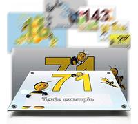 Plaque aluminium/polyethylene numéro rue décorative - pour maison, garage, porte, et boite aux lettres - collection papillon : 2 lignes personnalisables