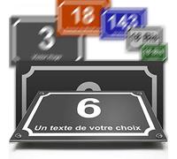 Plaque aluminium/polyethylene numéro rue décorative - pour maison, garage, porte, et boite aux lettres - collection classique : 2 lignes personnalisables