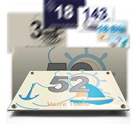 Plaque aluminium/polyethylene numéro rue décorative - pour maison, garage, porte, et boite aux lettres - collection marine : 2 lignes personnalisables