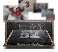 Plaque aluminium/polyethylene numéro rue décorative - pour maison, garage, porte, et boite aux lettres - collection matiere : 2 lignes personnalisables