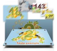 Plaque aluminium/polyethylene numéro rue décorative - pour maison, garage, porte, et boite aux lettres - collection papillon : 2 lignes personnalisables