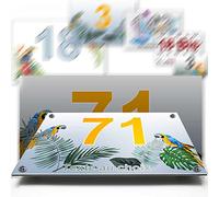 Plaque aluminium/polyethylene numéro rue décorative - pour maison, garage, porte, et boite aux lettres - collection oiseau : 2 lignes personnalisables