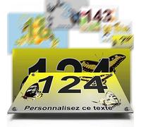 Plaque aluminium/polyethylene numéro rue décorative - pour maison, garage, porte, et boite aux lettres - collection papillon : 2 lignes personnalisables