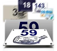 Plaque aluminium/polyethylene numéro rue décorative - pour maison, garage, porte, et boite aux lettres - collection marine : 2 lignes personnalisables