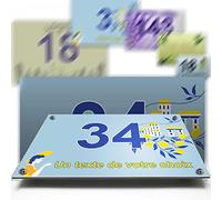 Plaque aluminium/polyethylene numéro rue décorative - pour maison, garage, porte, et boite aux lettres - collection provence : 2 lignes personnalisables