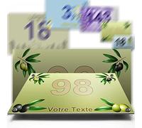 Plaque aluminium/polyethylene numéro rue décorative - pour maison, garage, porte, et boite aux lettres - collection provence : 2 lignes personnalisables