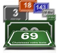 Plaque aluminium/polyethylene numéro rue décorative - pour maison, garage, porte, et boite aux lettres - collection classique : 2 lignes personnalisables