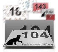 Plaque aluminium/polyethylene numéro rue décorative - pour maison, porte, et boite aux lettres - 2 lignes personnalisables