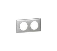 Legrand Plaque Céliane 068922 - Métal 2 postes, aluminium