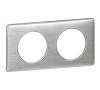 Legrand 068922 Plaque Céliane Métal 2 Postes, Aluminium